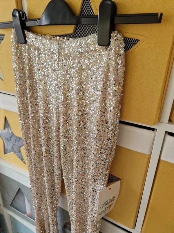 Never Fully Dressed Never fully dressed women's silver sequin diva trousers size 8 bnwt