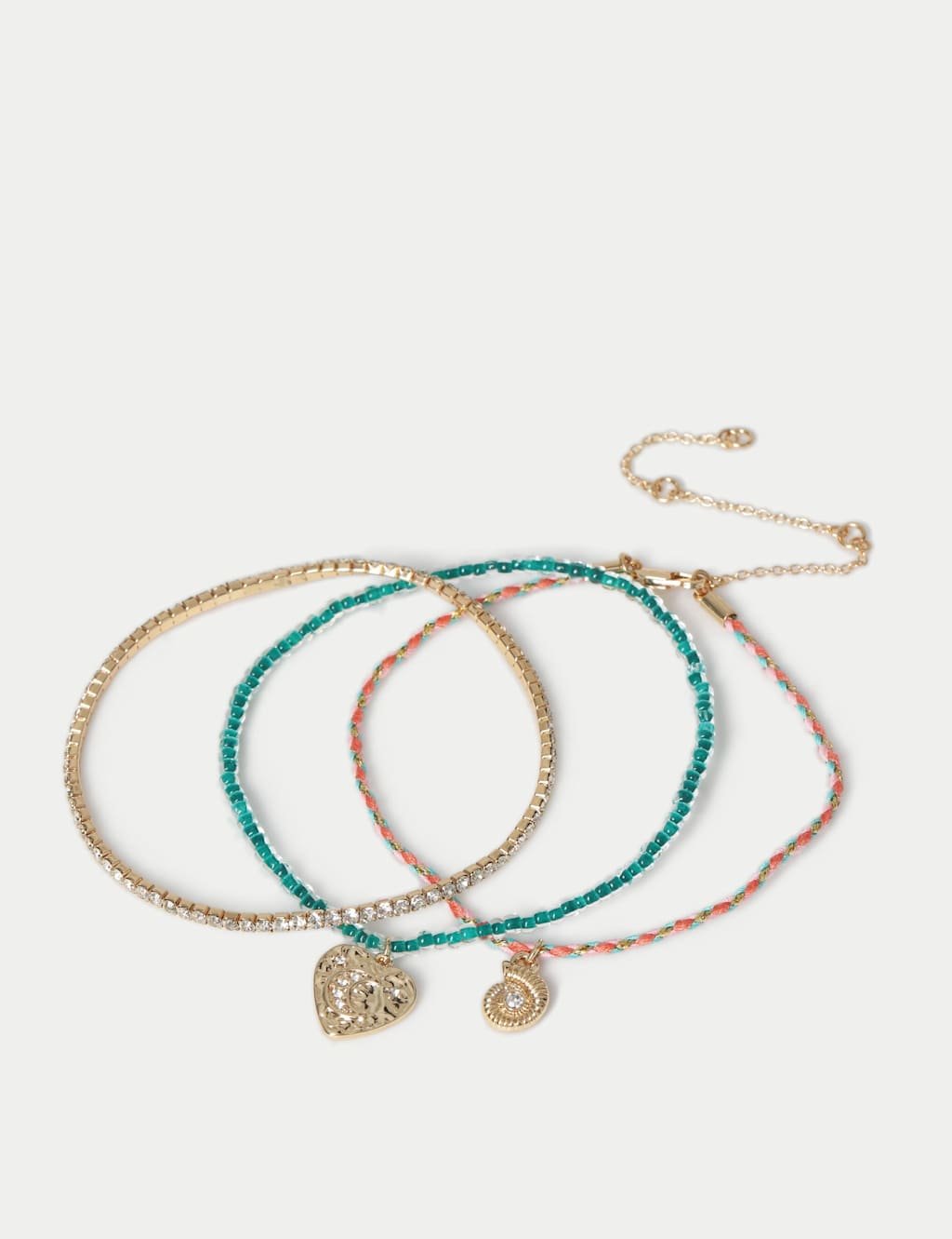 Marks & Spencer M&S 3 Pack Beaded Charm Anklet Multi - 2