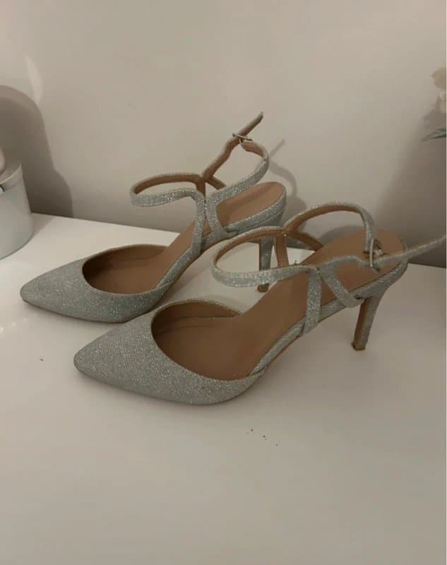 New Look New Look silver party heels shoes size 5