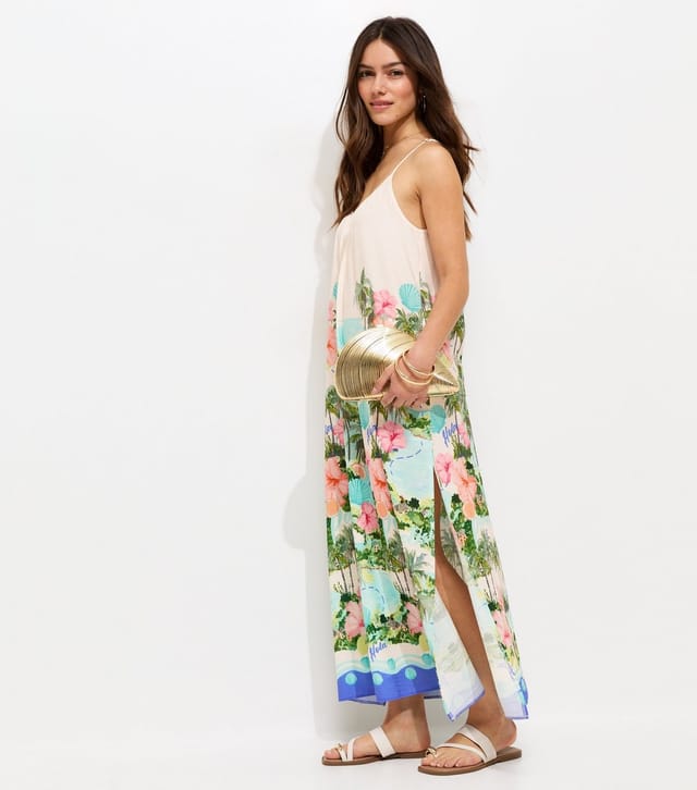 New Look Women's Petite White Tropical Beach Maxi Dress New Look - 2
