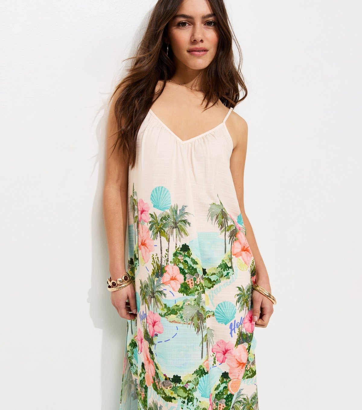 New Look Women's Petite White Tropical Beach Maxi Dress New Look - 3