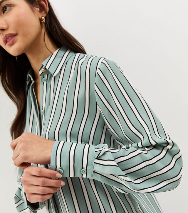 New Look Women's Blue Striped Button Up Shirt New Look - 2