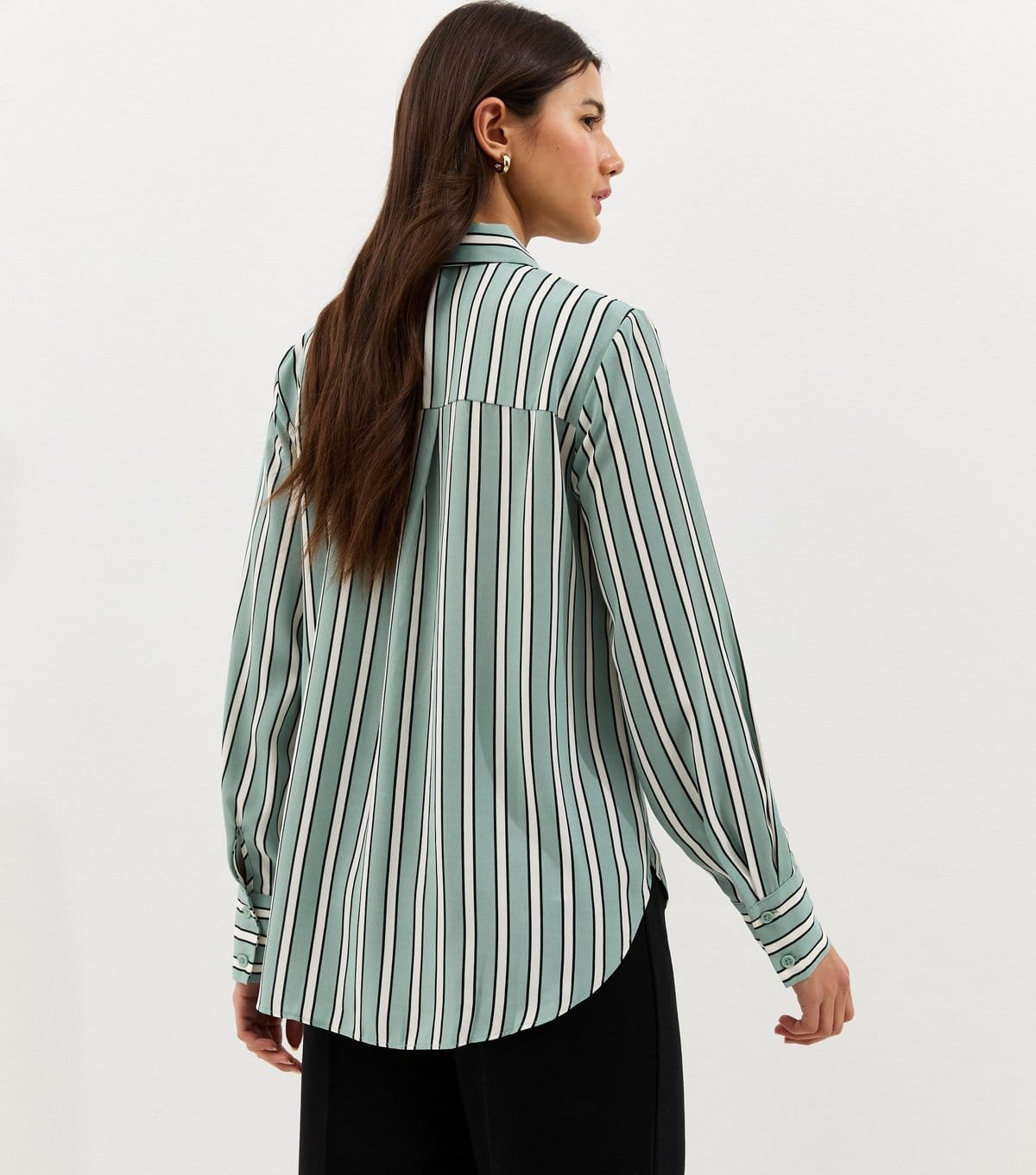 New Look Women's Blue Striped Button Up Shirt New Look - 4
