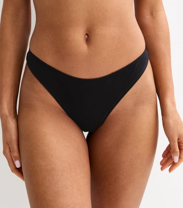 New Look Women's Black Ruched Front Thong New Look - 2