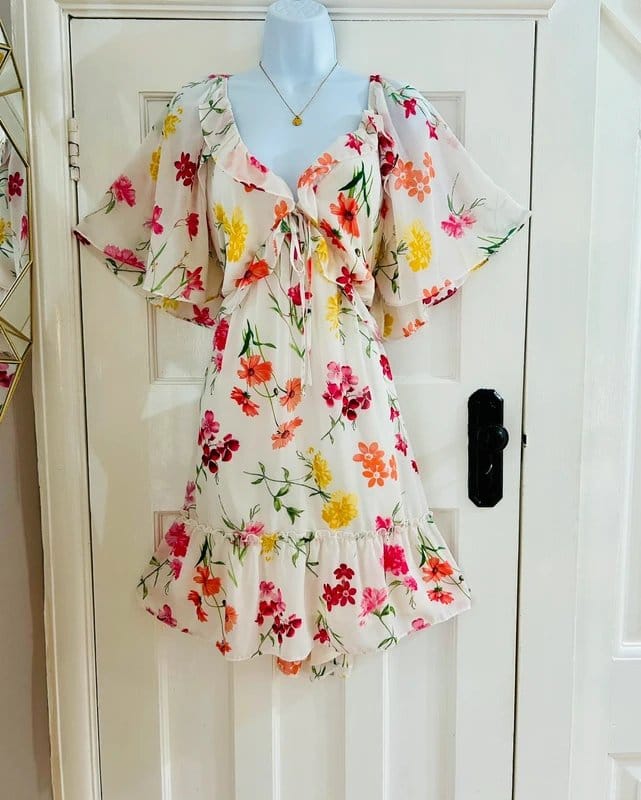 Friends Like These Cream Floral Mini Dress