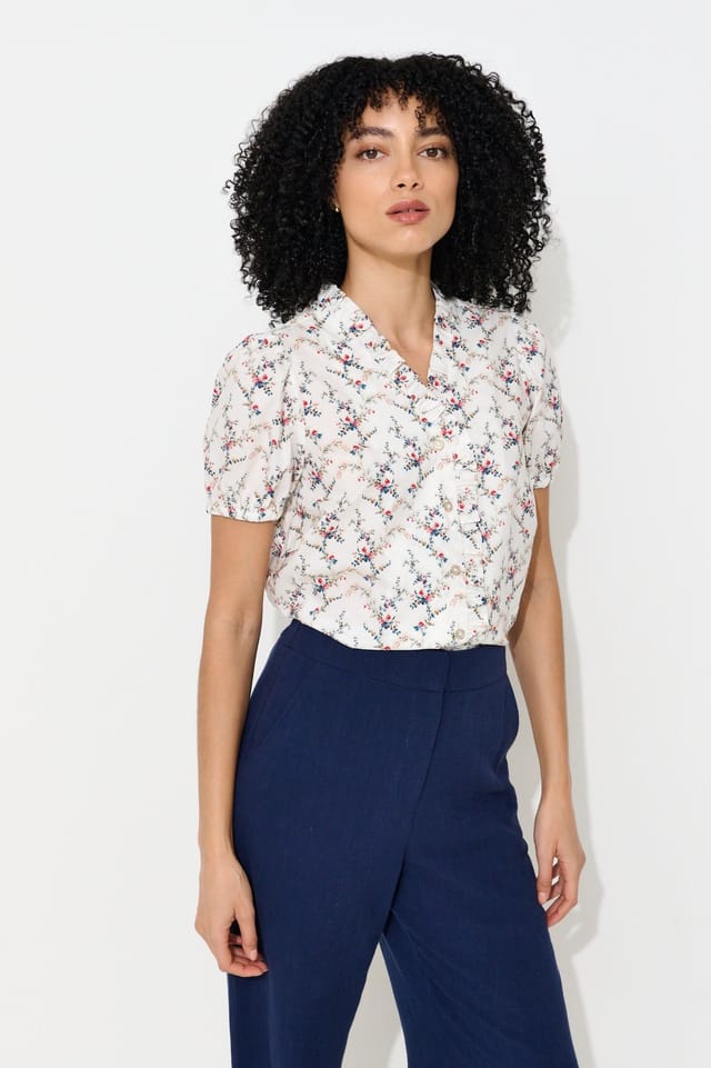 Louche Louche Women's Cressida Regency Print Frill Trim V-Neck Blouse - 3