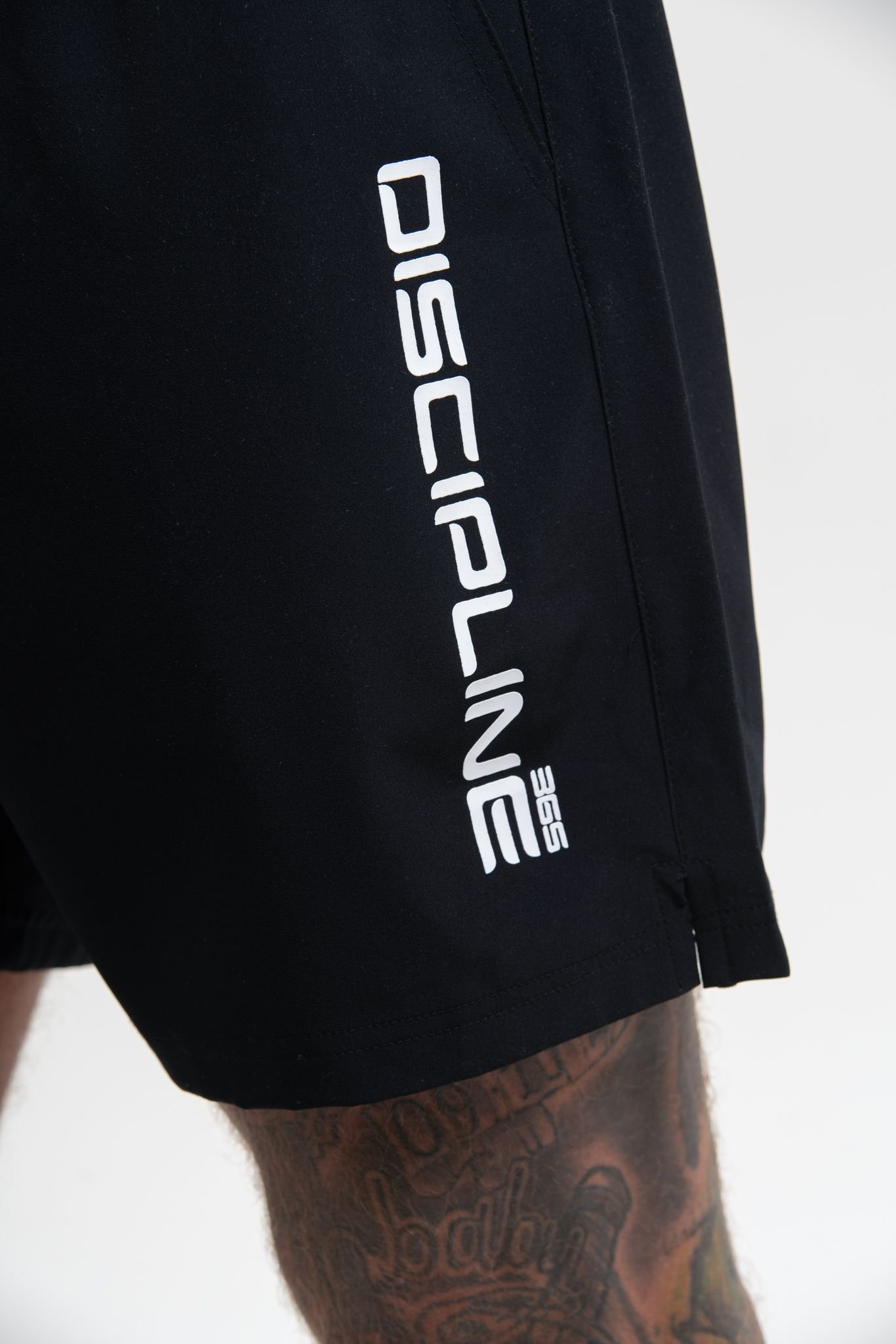Discipline 365 Discipline 365 Men's Discipline Black Gym Shorts with Mesh Insert Pockets & Brand Detail - 2