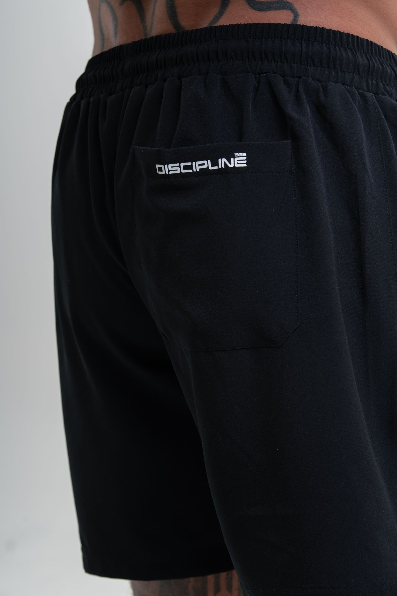 Discipline 365 Discipline 365 Men's Discipline Black Gym Shorts with Mesh Insert Pockets & Brand Detail - 3