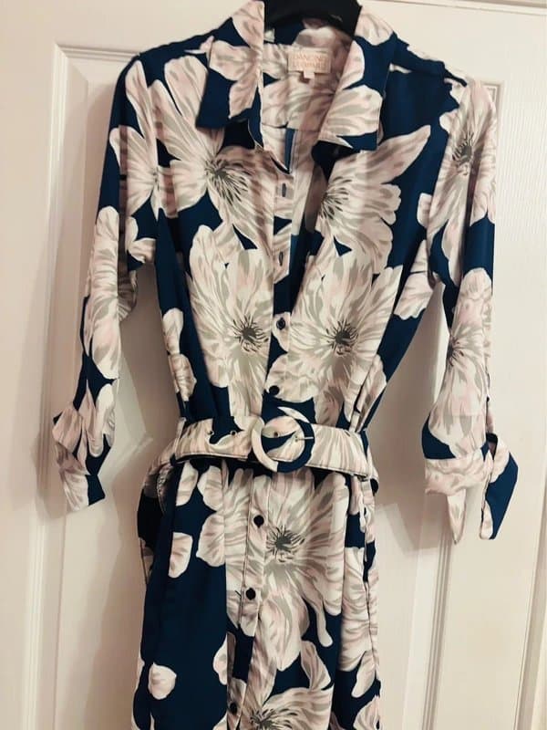 Dancing Leopard Dancing leopard plunge knee length short dress pockets wedding party holiday 12 same day post