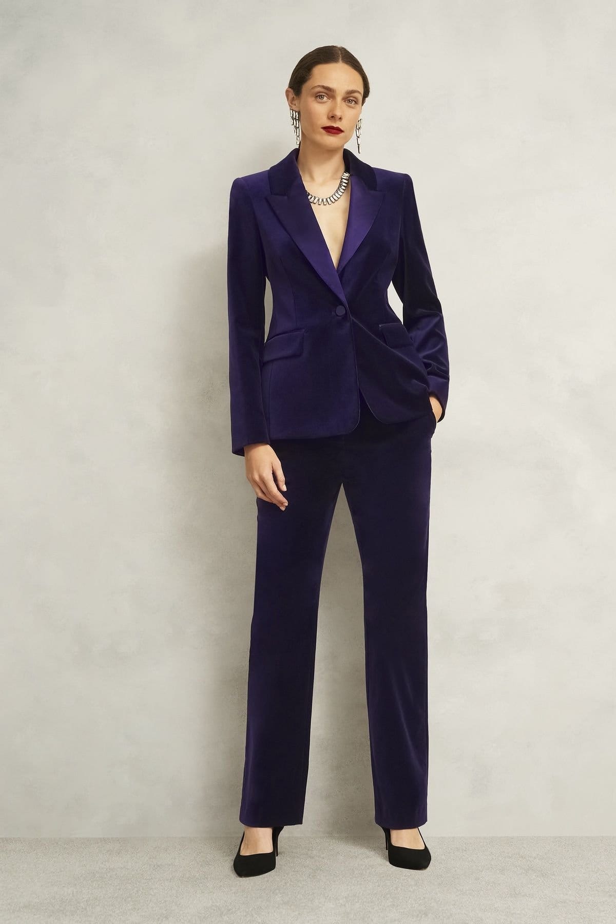 Hobbs London Hobbs London Women's Heather Mid Rise Trouser in Aubergine - 4