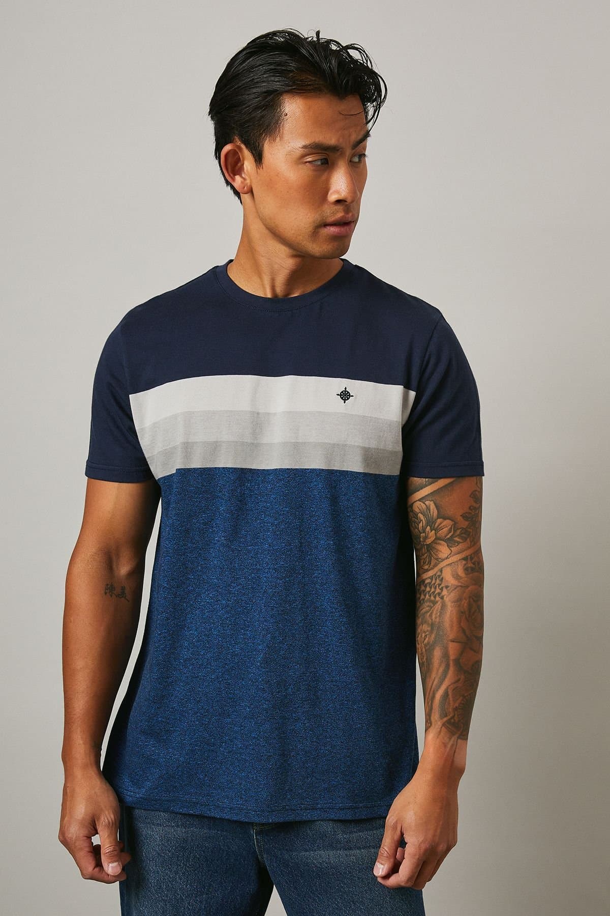 Maine Maine Men's Navy Detroit Stripe T-shirt