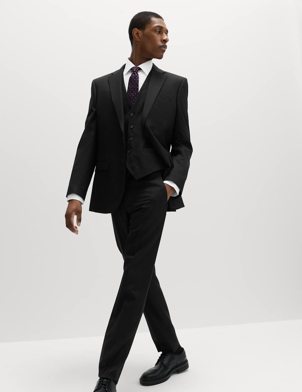 Marks & Spencer M&S Regular Fit Stretch Ultimate Suit Jacket Black - 4