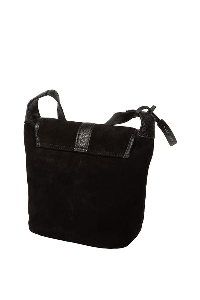 Pure Luxuries London Pure Luxuries London Women's 'Aveline' Suede & Leather Cross Body Bag in Black - 3