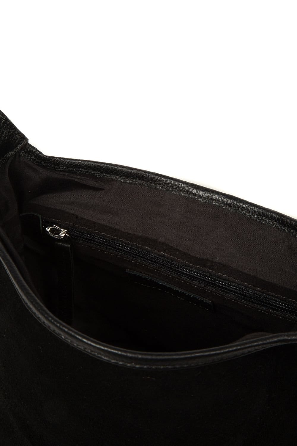 Pure Luxuries London Pure Luxuries London Women's 'Aveline' Suede & Leather Cross Body Bag in Black - 4
