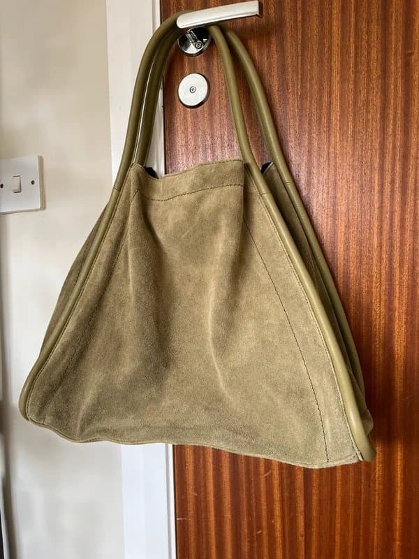 ASOS ASOS Sage Green Suede Leather Large Tote Bag