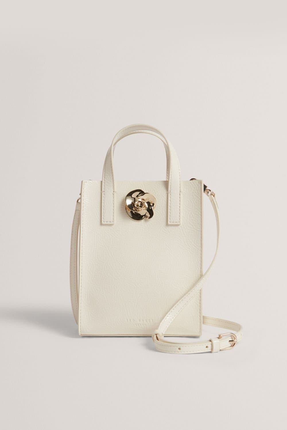 Ted Baker Ted Baker Women's Rose Detail Crinkle Small Bag Ivory