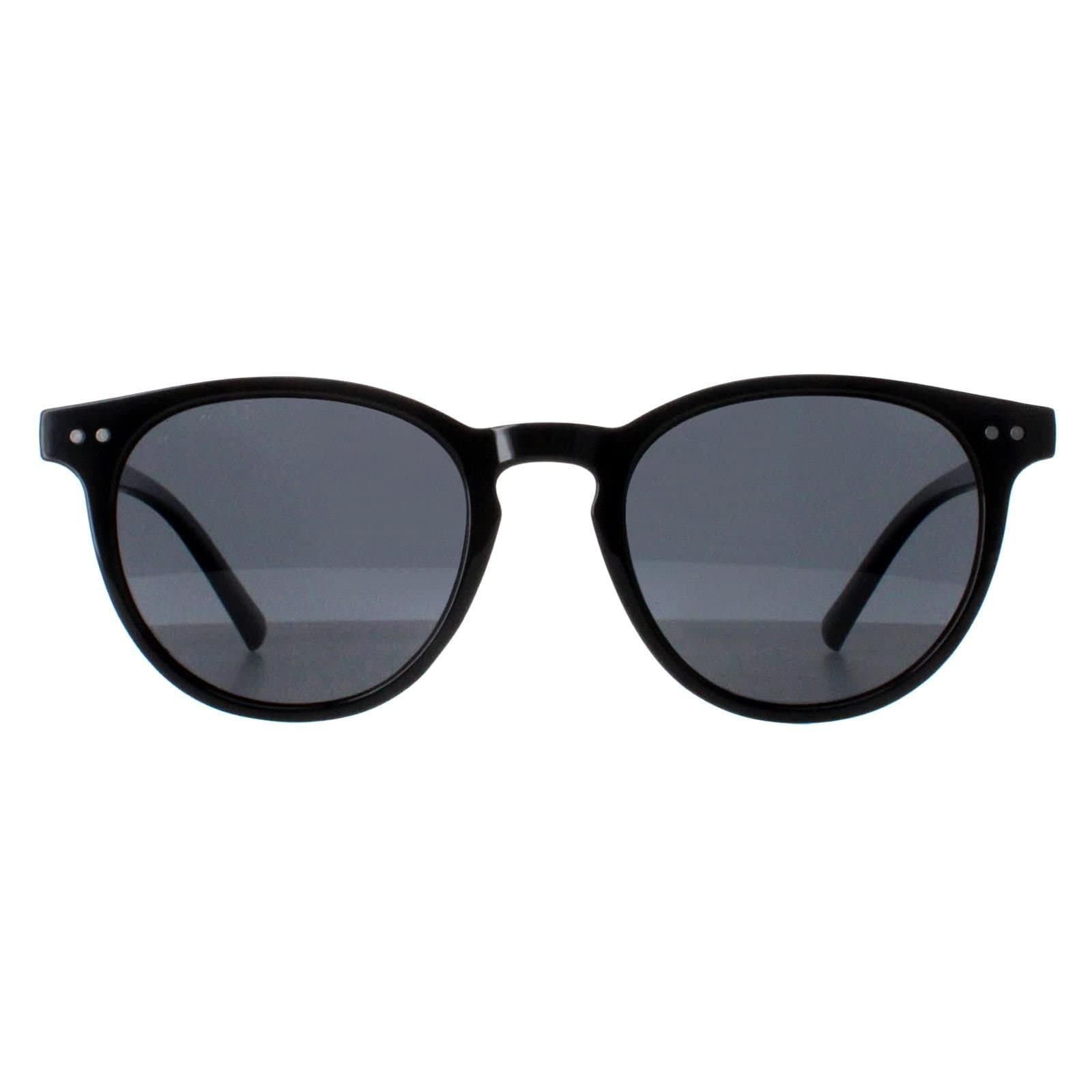 montana montana Men's Round Shiny Black Smoke Polarized MP75