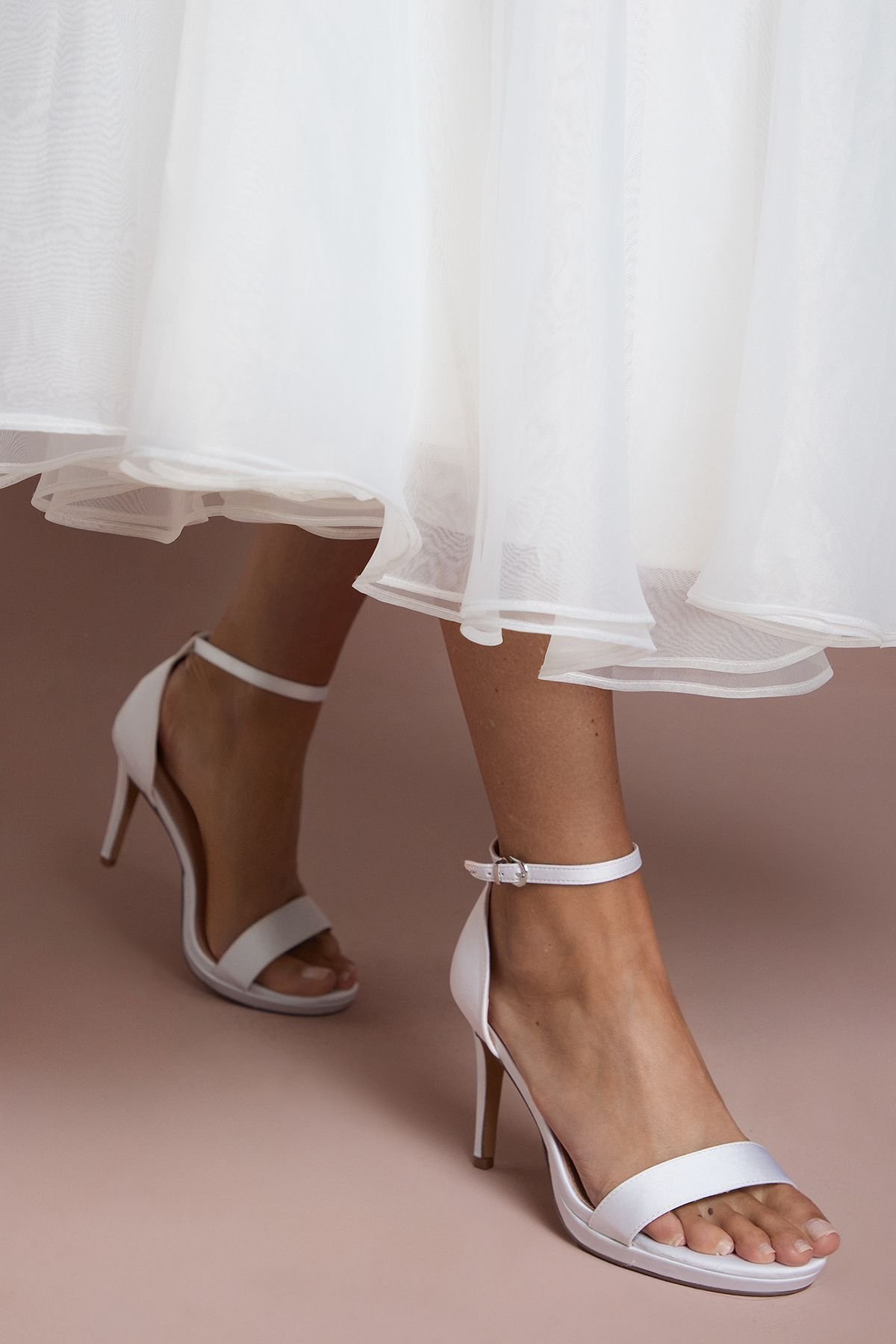 Coast Coast Women's Bridal Talia Satin Platform High Heel Sandals in White - 3