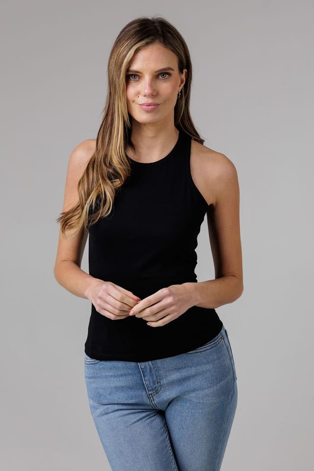 French Connection French Connection Women's 3 Pack Cotton Ribbed Crew Neck Racer Back Vests - 2