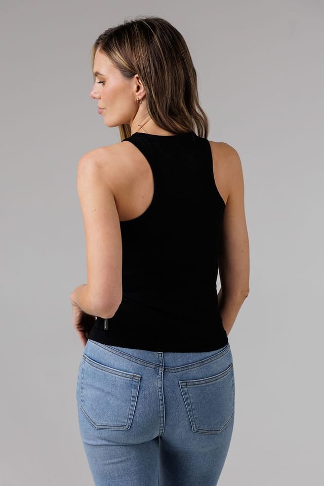 French Connection French Connection Women's 3 Pack Cotton Ribbed Crew Neck Racer Back Vests - 3