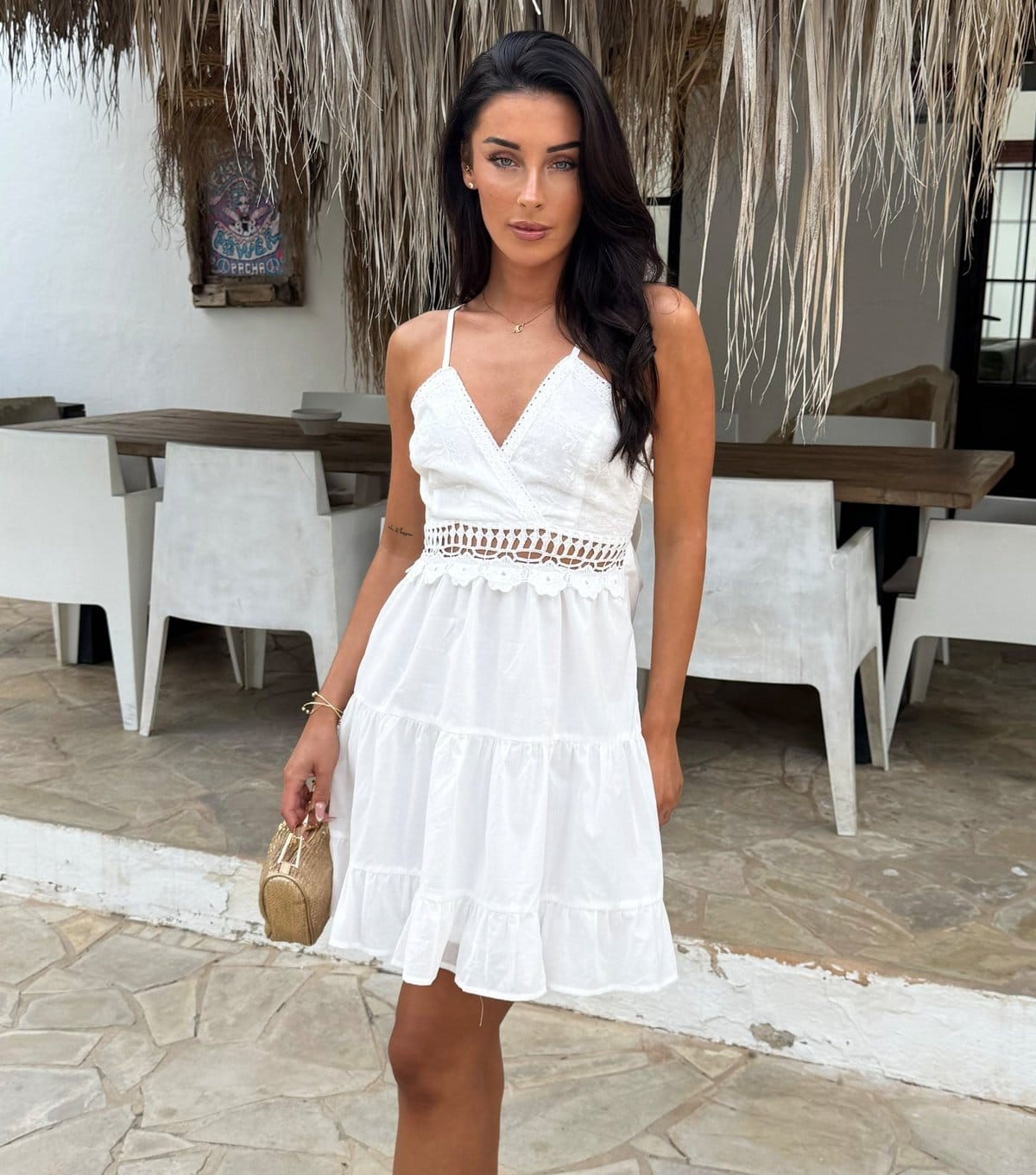 AX Paris White Crochet Mini Dress