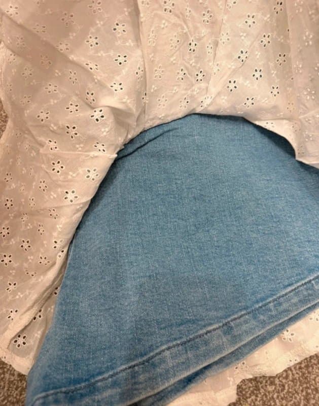 ASOS ASOS luxe high waist broderie grill denim shorts hot pants 16 new