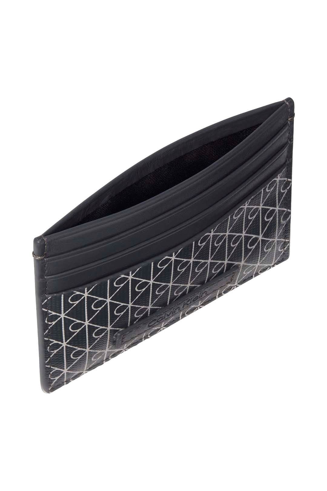 Calvin Klein Calvin Klein Men's Emblem Aop Coated Cardholder Iron Gate in Grey