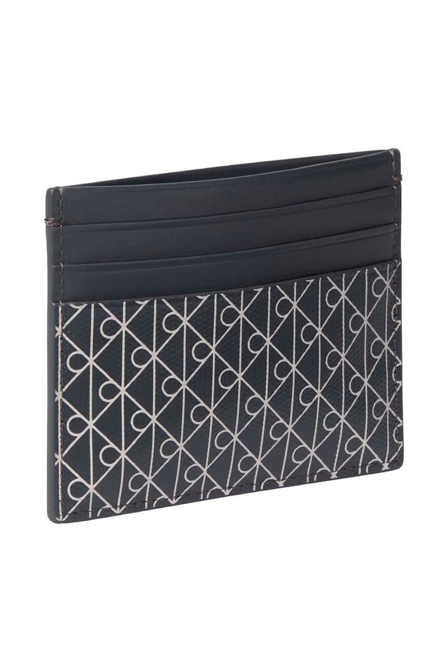 Calvin Klein Calvin Klein Men's Emblem Aop Coated Cardholder Iron Gate in Grey - 2