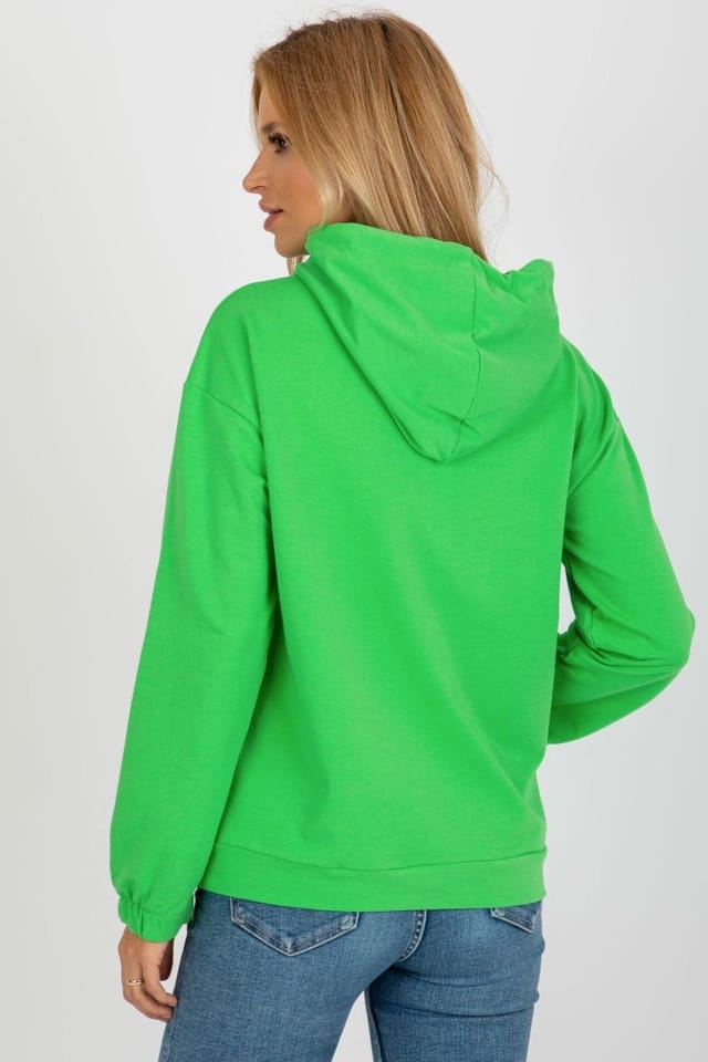Love Lace Love Lace Women's Cotton Hooded Sweatshirt with Kangaroo Pocket Style 185949 in Green - 3