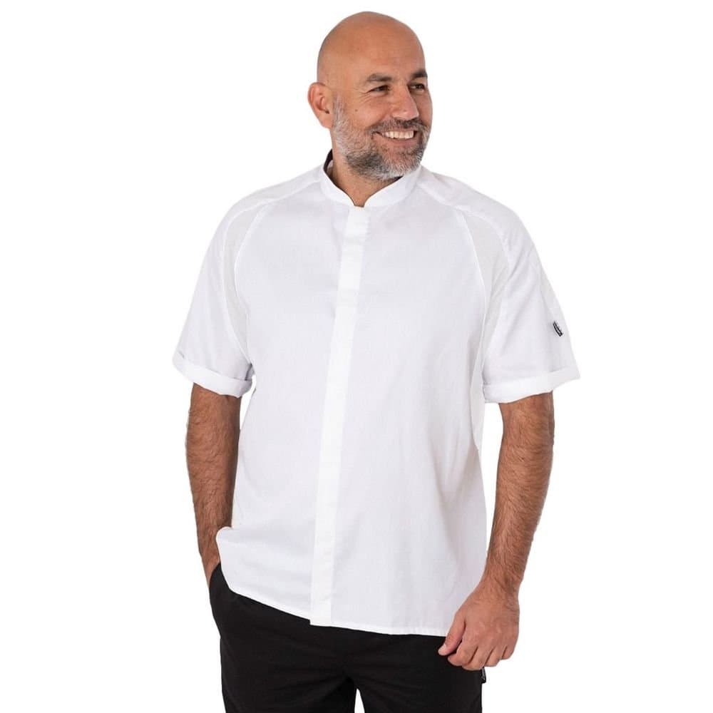 Le Chef Le Chef Men's Single-Breasted Raglan Chef Jacket in White