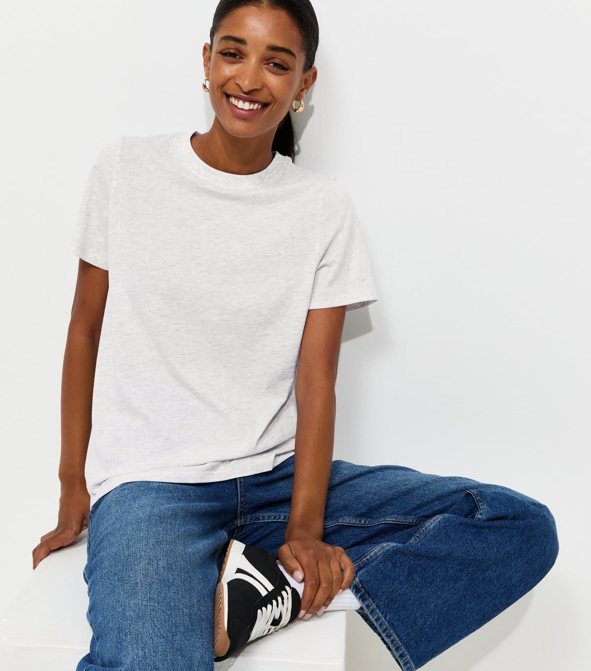 New Look New Look Grey Marl Cotton T-Shirt