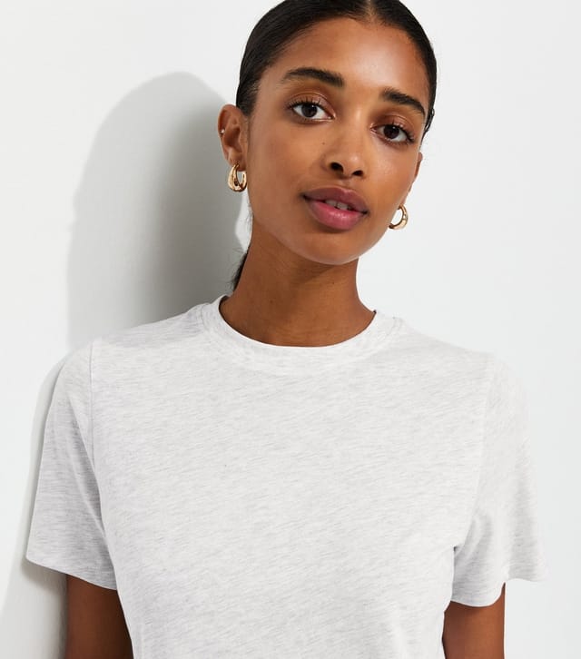 New Look Women's Grey Marl Cotton T-Shirt New Look - 3