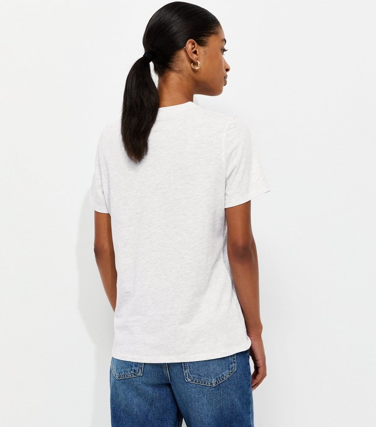 New Look Women's Grey Marl Cotton T-Shirt New Look - 4