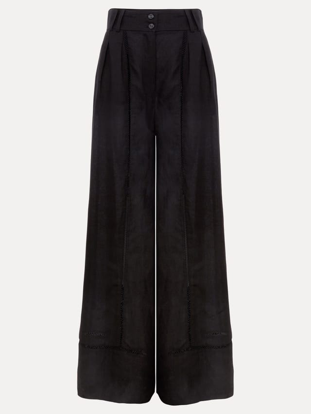 Phase Eight Phase Eight Women's Ayse Linen Trouser in Black - 2