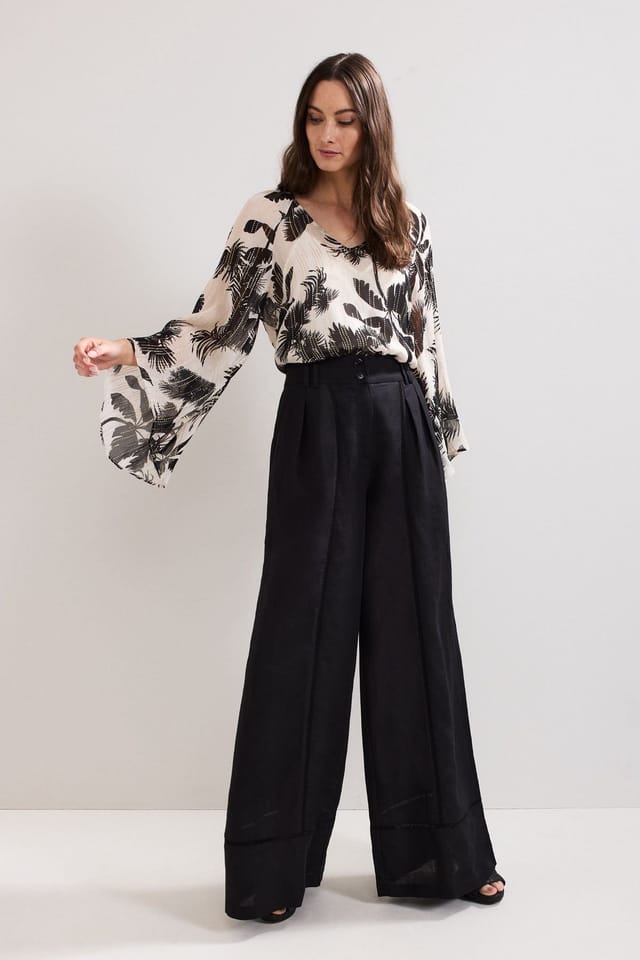 Phase Eight Phase Eight Women's Ayse Linen Trouser in Black - 3