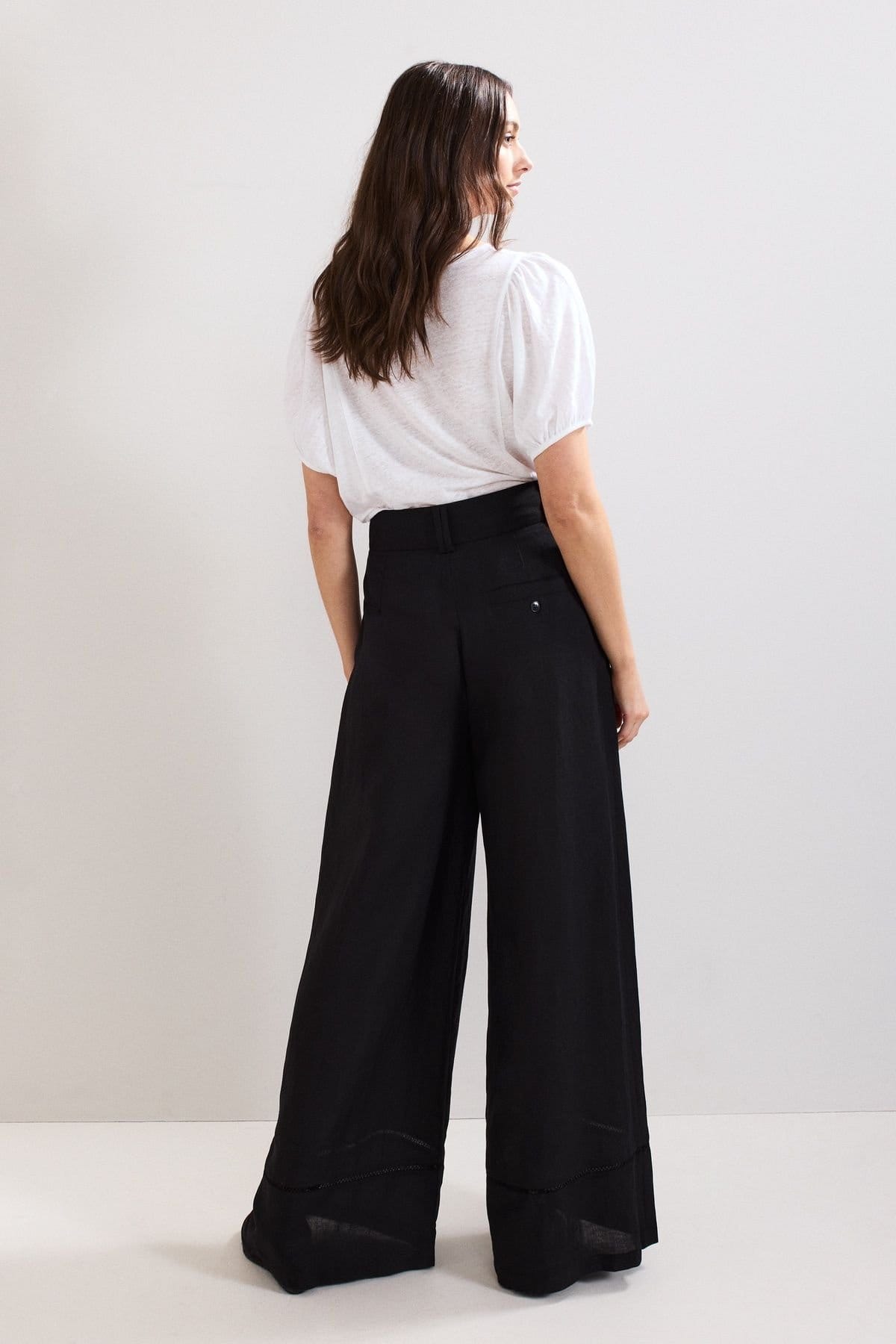 Phase Eight Phase Eight Women's Ayse Linen Trouser in Black - 4