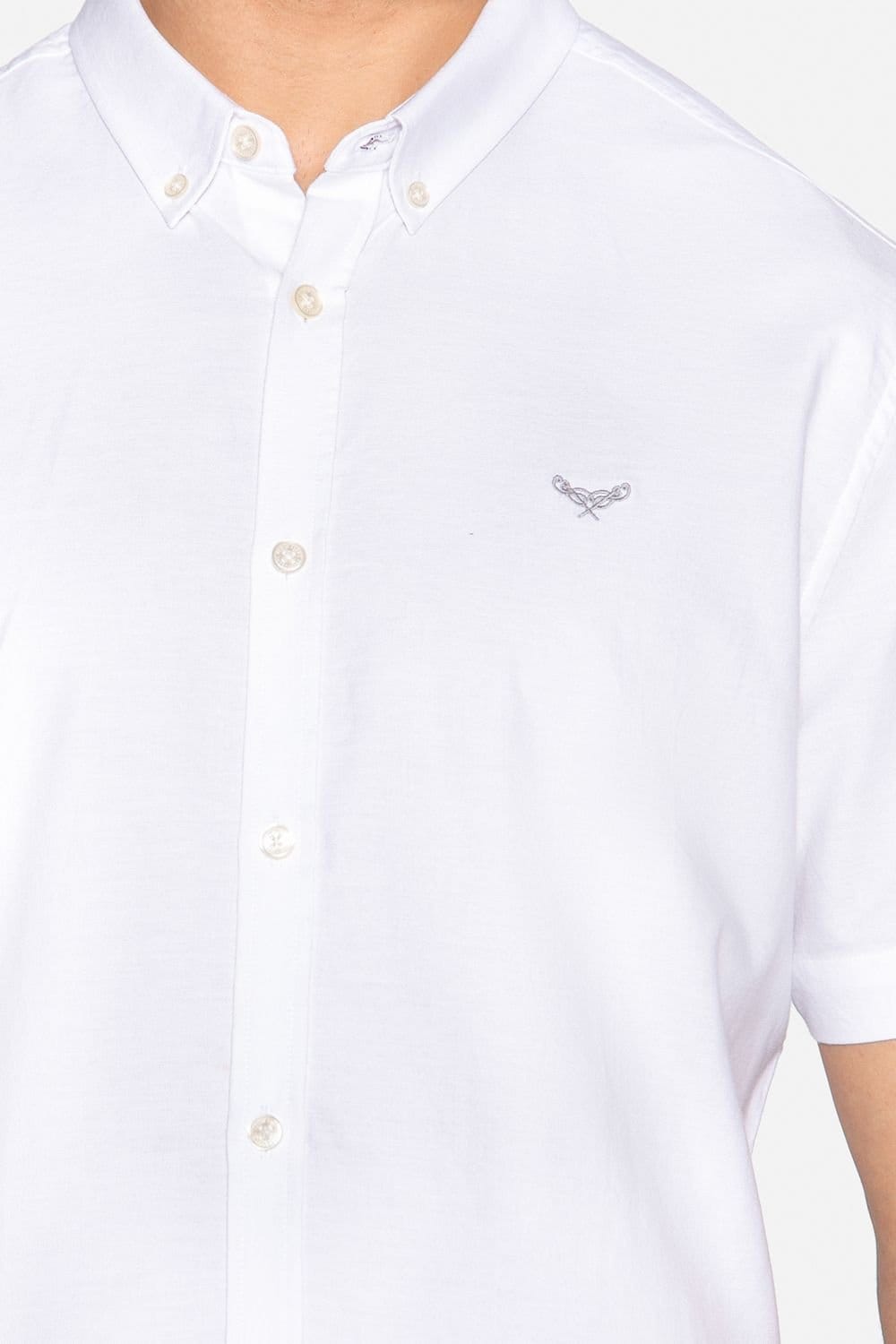 Threadbare Threadbare Men's Oxford Cotton 'Inferno' Short Sleeve Shirt in White - 4