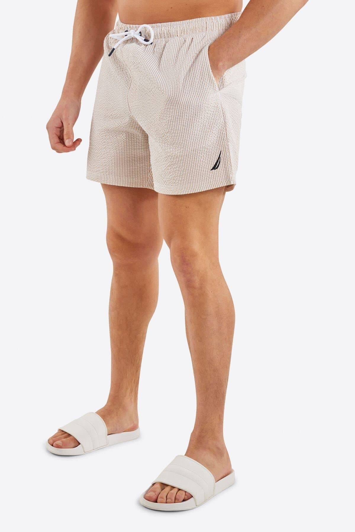Nautica Nautica Men's 'Kristian' 6" Swim Short in Light Brown