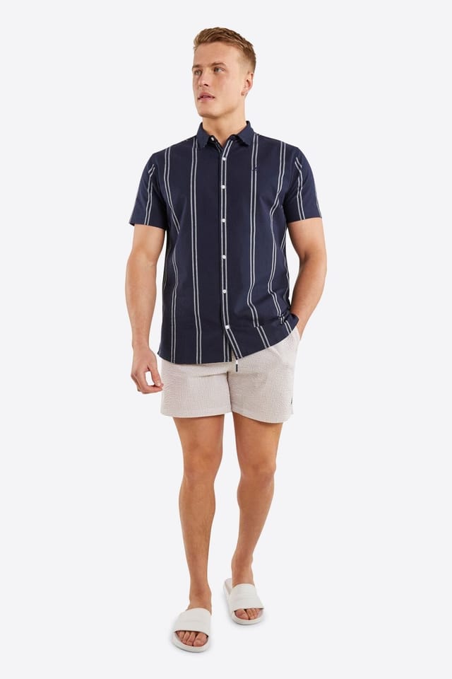 Nautica Nautica Men's 'Kristian' 6" Swim Short in Light Brown - 3
