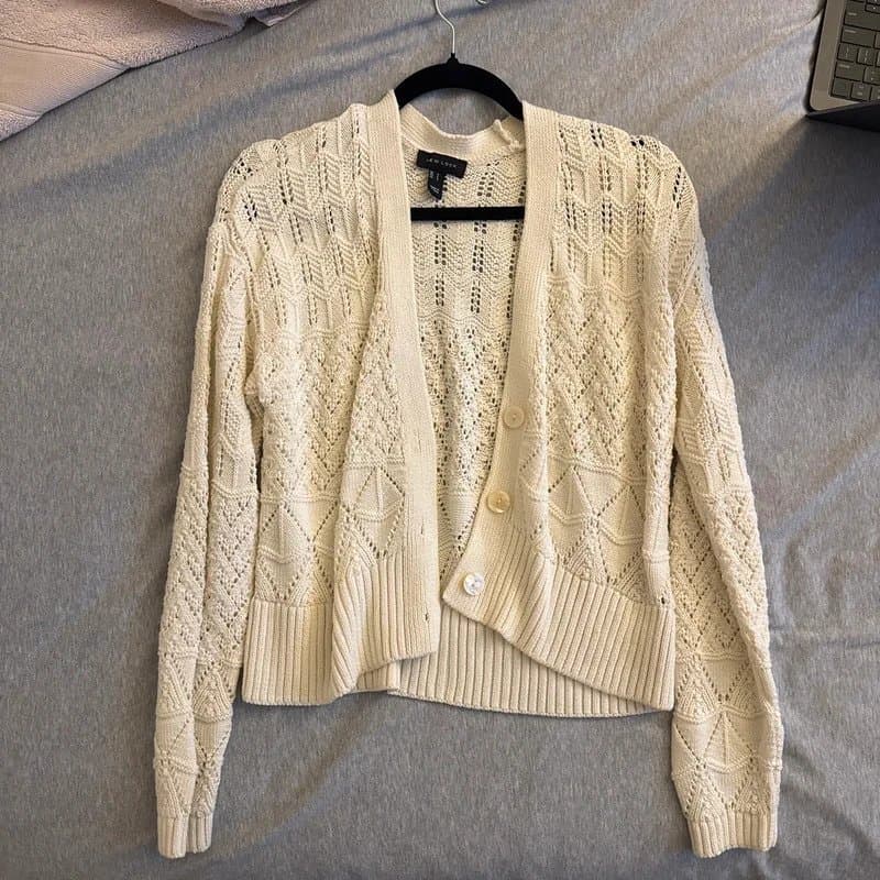 New Look New look Cream crochet cardigan