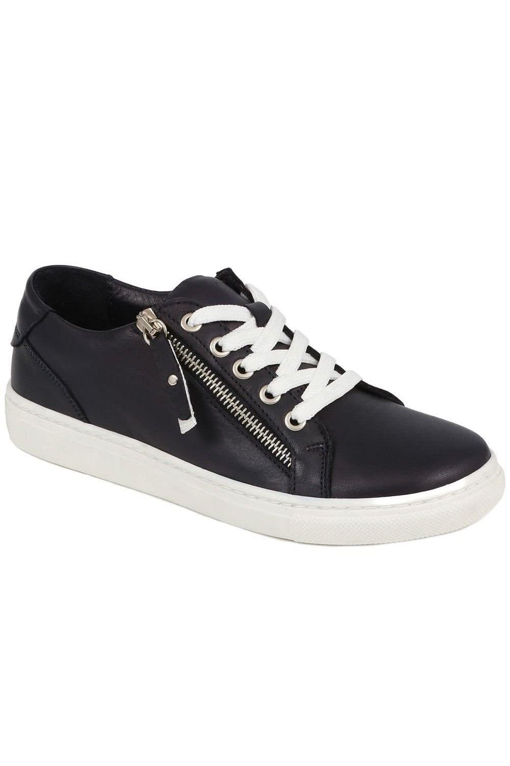 Jones Bootmaker Jones Bootmaker Women's Padova2 Leather Lace-Up Trainers in Navy