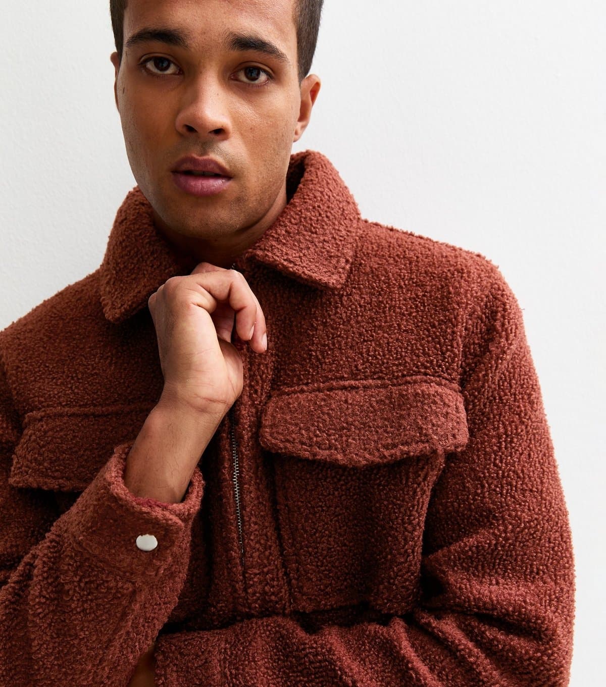 New Look New Look Light Burgundy Boucle Jacket