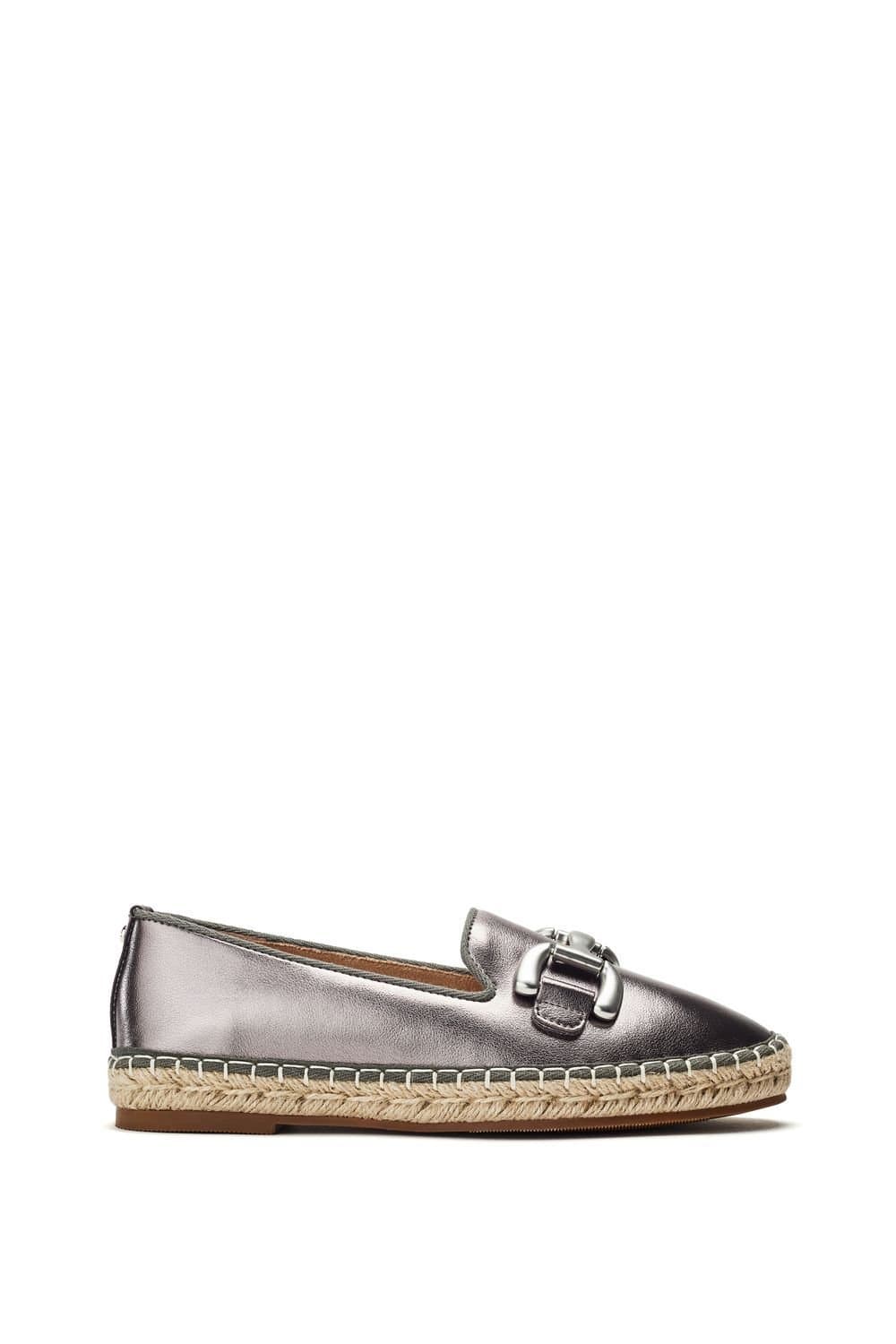 Moda in Pelle Moda In Pelle Metallic Silver Leather Loafers