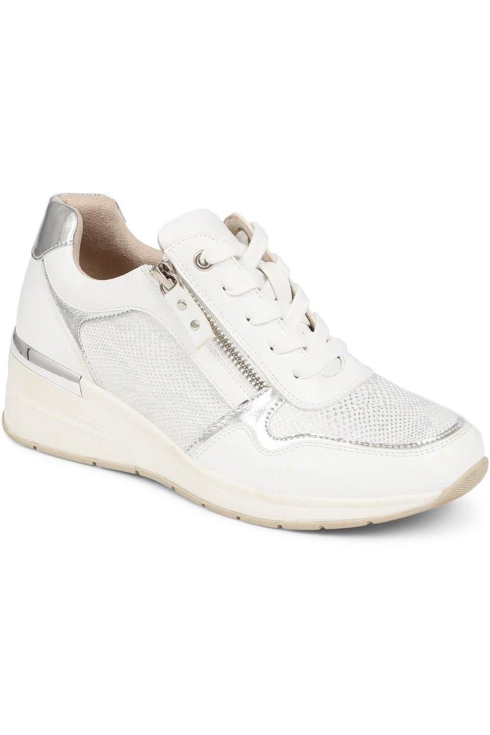 Bellissimo Bellissimo Women's Metallic Accent Wedge Trainers in White