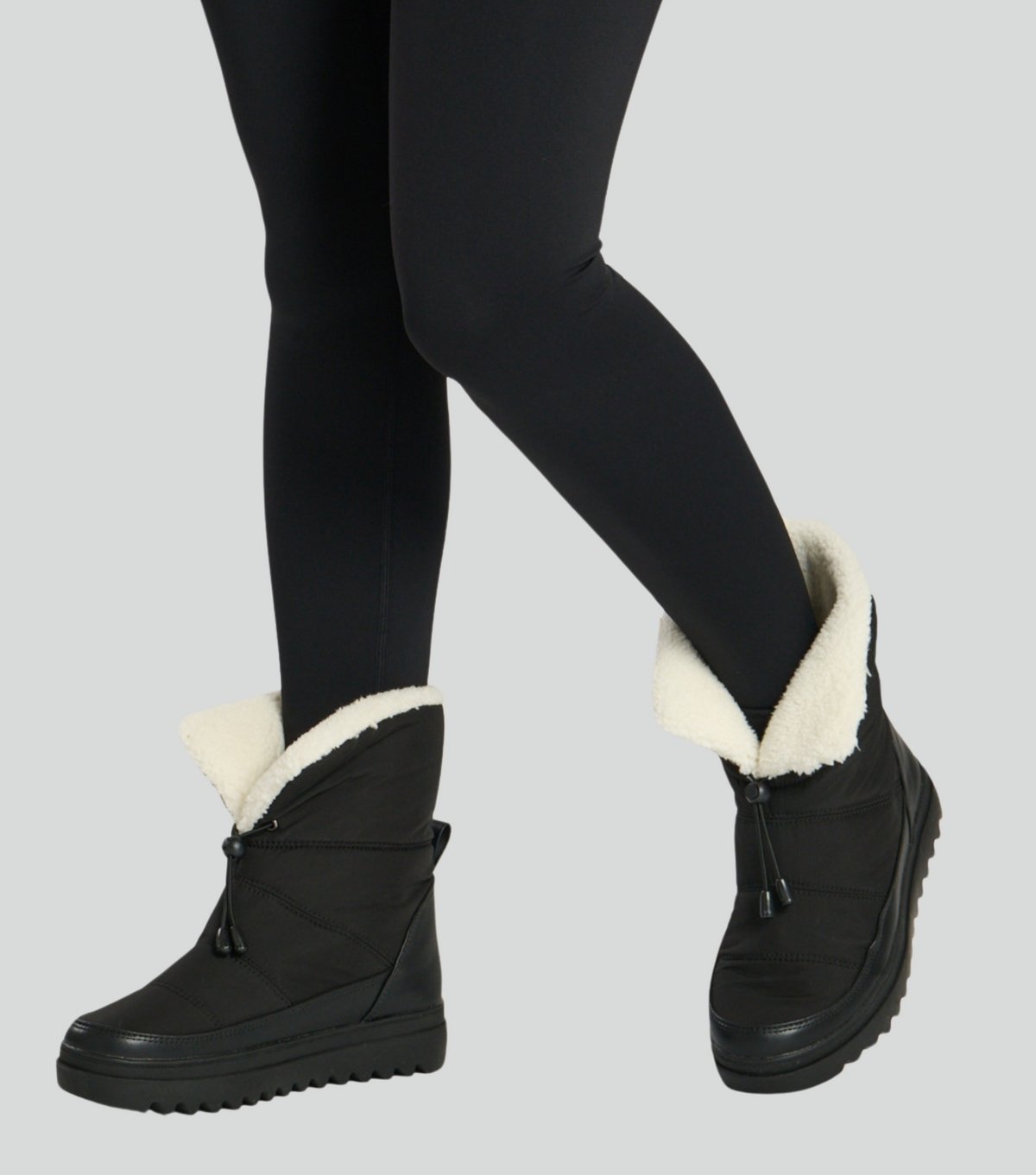 South Beach Women's Black Padded Toggle Snow Boots South Beach New Look - 2