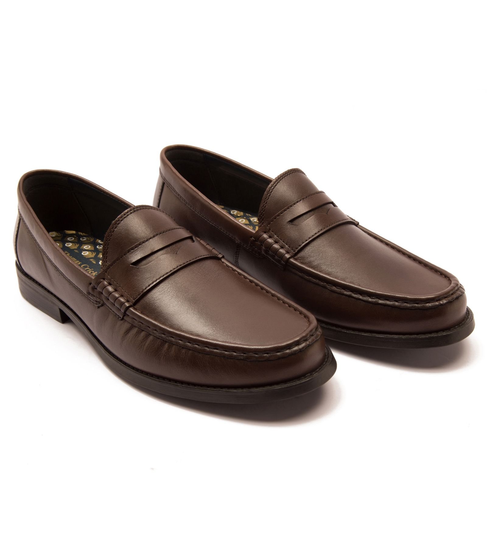 Thomas Crick Thomas Crick Men's 'Lakeland' Slip-on Formal Leather Loafer Shoes in Brown - 4