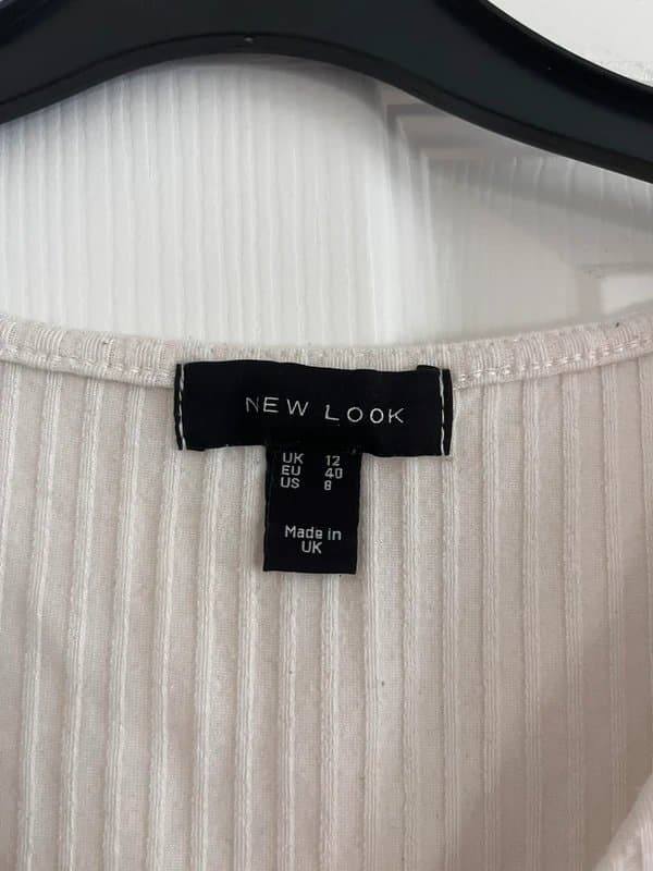 New Look white ruched cropped new look top size 12