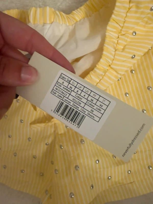 Never Fully Dressed Never Fully Dressed Ellie Co-Ord Set – Lemon Stripe Studded – UK 8 – BNWT