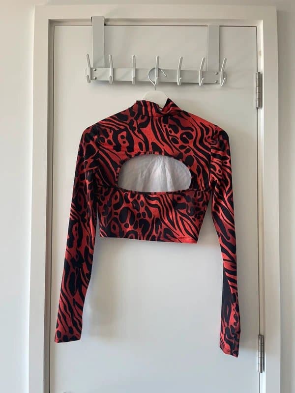Bershka Leopard print long sleeve top