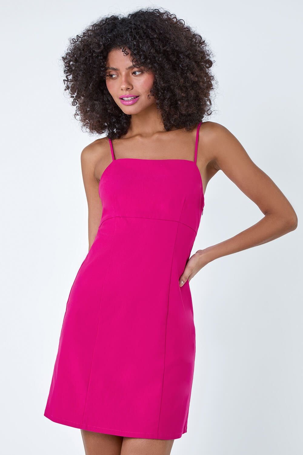 Dusk Dusk Women's Bengaline Bodycon Mini Dress in Cerise - 2